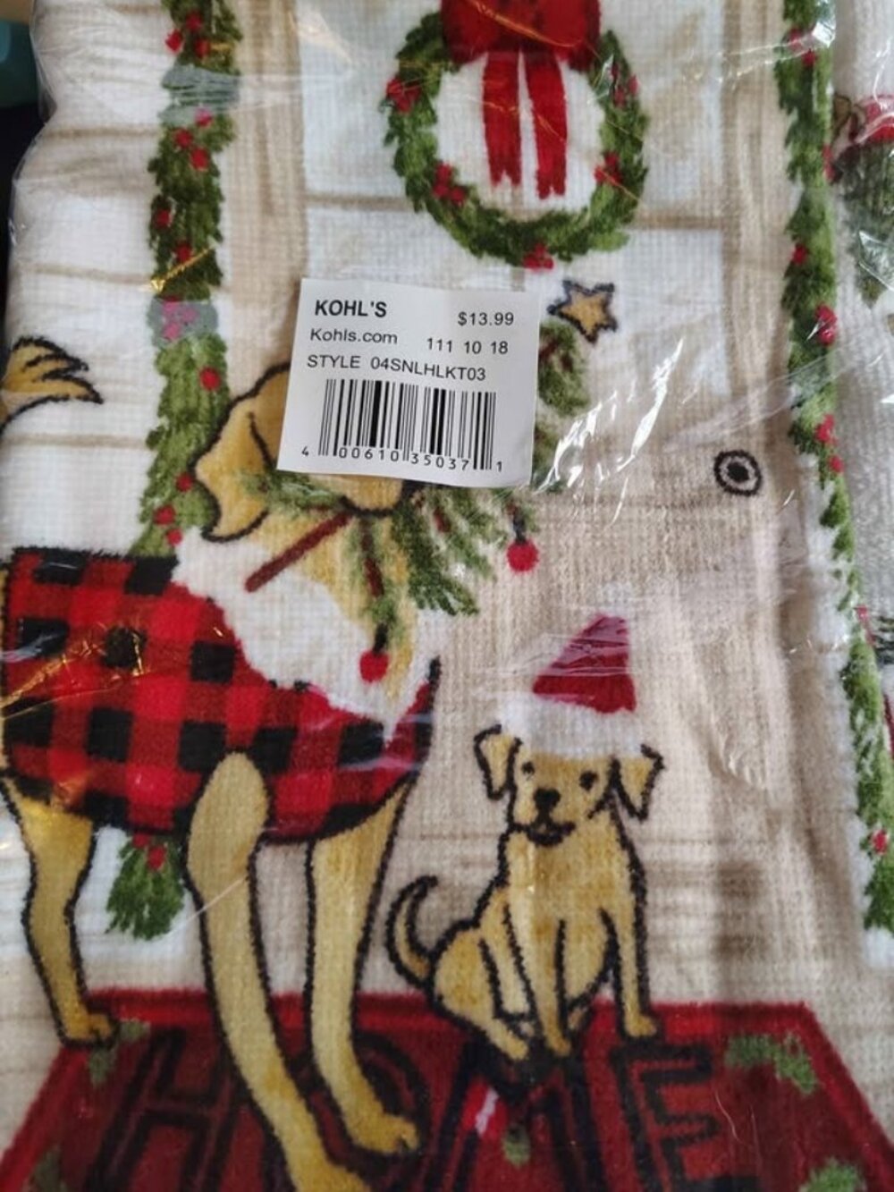 6pc Dog Festive Holiday Kitchen Towels